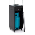 Planika - Faro – Terrassenheizer Gas schwarzer, 8kW tragbarer und freistehender, Propan Heizpilz für Ihren Garten und Terrasse (Faro + Abdeckung), 36 x 36 x 150 cm – Bild 4