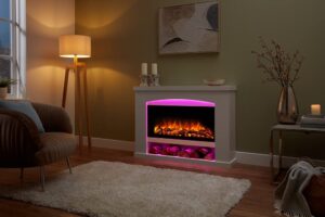 Endeavour Fires Duggleby Elektrokamin 48", LED-Flammeneffekt, Off-White, 120 × 87 × 28 cm – Bild 7