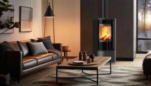 KRATKI Kaminofen aus Stahl Holzofen ERIK 5,5kW Panorama Ø150 BImSchV 2 – Bild 6