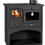 Prity Holzofen 10 kW Gusseisen Top Holzofen Schwarz Holzofen für Räume bis zu 120 m²