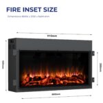 Endeavour Fires Duggleby Elektrokamin 48", LED-Flammeneffekt, Off-White, 120 × 87 × 28 cm – Bild 5