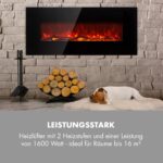 Klarstein Elektrokamin, Elektro Heizungen für Wohnzimmer & Innenräume, Elektrischer Kamin mit LED Flammen, Kamin mit Fernbedienung, Heizlüfter Timer, Einstellbarer Thermostat, Heizung 1600 W – Bild 5