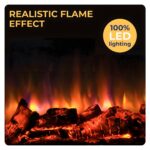 Endeavour Fires Duggleby Elektrokamin 48", LED-Flammeneffekt, Off-White, 120 × 87 × 28 cm – Bild 2