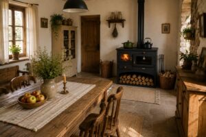 Prity Holzofen 10 kW Gusseisen Top Holzofen Schwarz Holzofen für Räume bis zu 120 m² – Bild 6