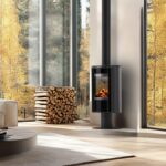 KRATKI Kaminofen aus Stahl Holzofen Erik 5,5kW Panorama Ø150 BImSchV 2 – Bild 6