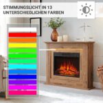 BALDERIA Finn Elektrischer Standkamin, Elektroheizung 2000W, Dunkle Eiche – Bild 5